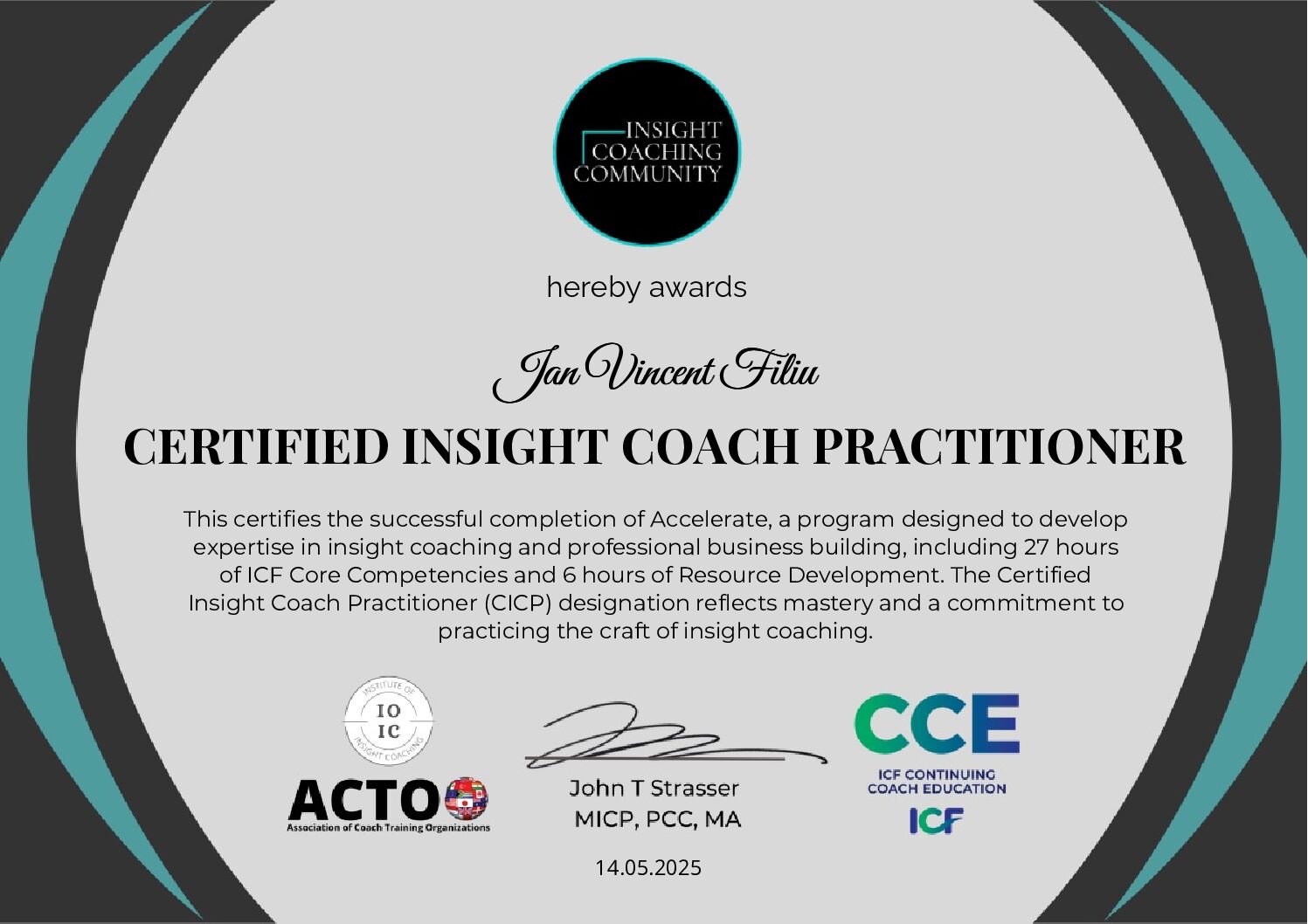 Insight Coaching Community Certificate