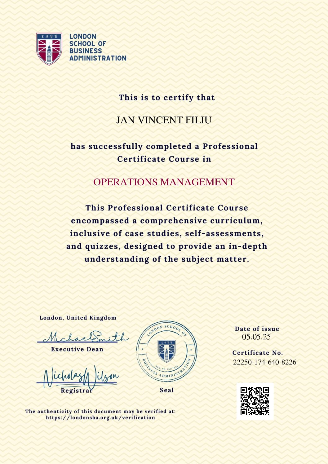 london Business School - Operations Management