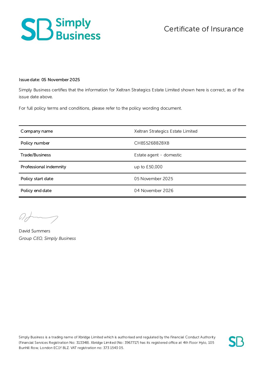 Business Indemnity Insurance